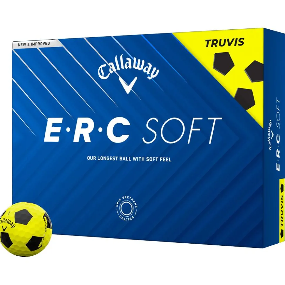 Balles neuves Callaway Golf ERC Soft Truvis Black Yellow