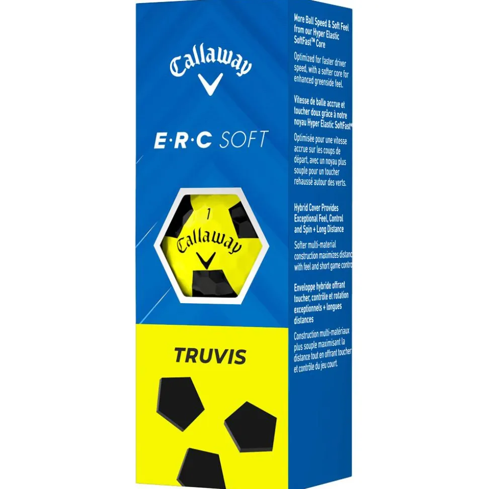 Balles neuves Callaway Golf ERC Soft Truvis Black Yellow