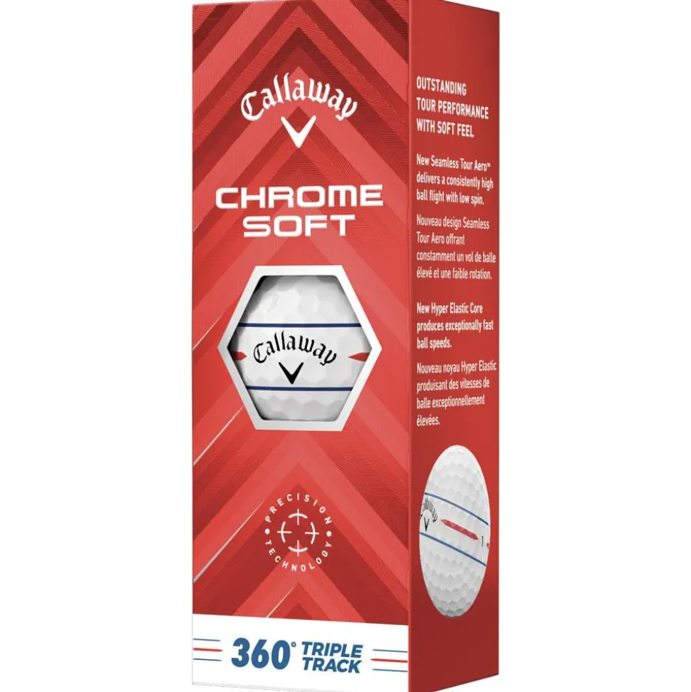 Balles neuves Callaway Golf Chrome Soft 360 Triple Track White