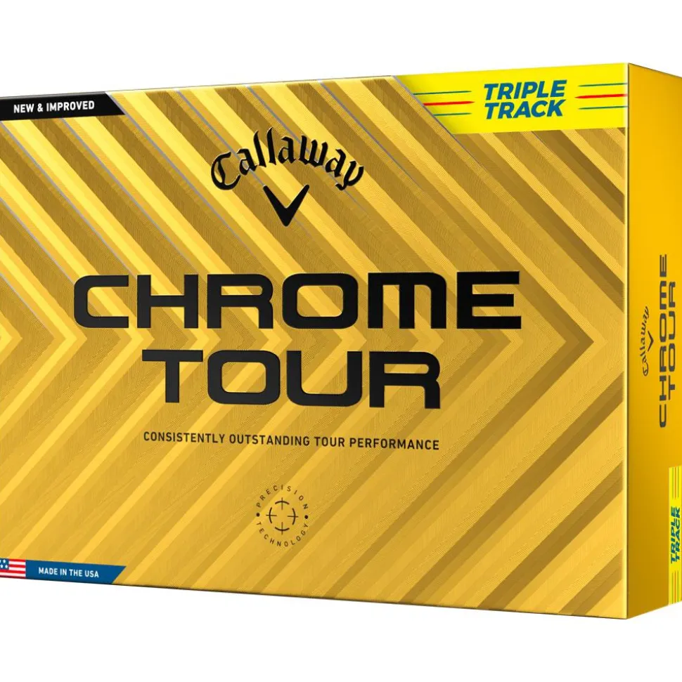 Balles neuves Callaway Golf Chrome Tour Triple Track Yellow