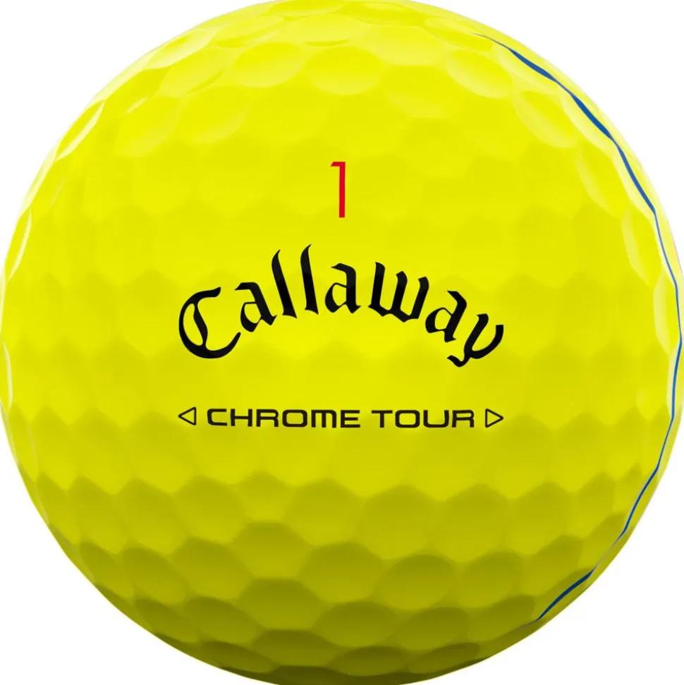 Balles neuves Callaway Golf Chrome Tour Triple Track Yellow
