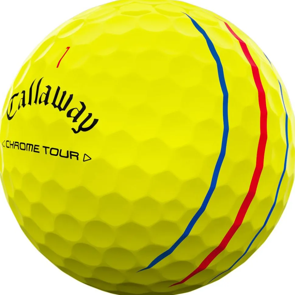 Balles neuves Callaway Golf Chrome Tour Triple Track Yellow