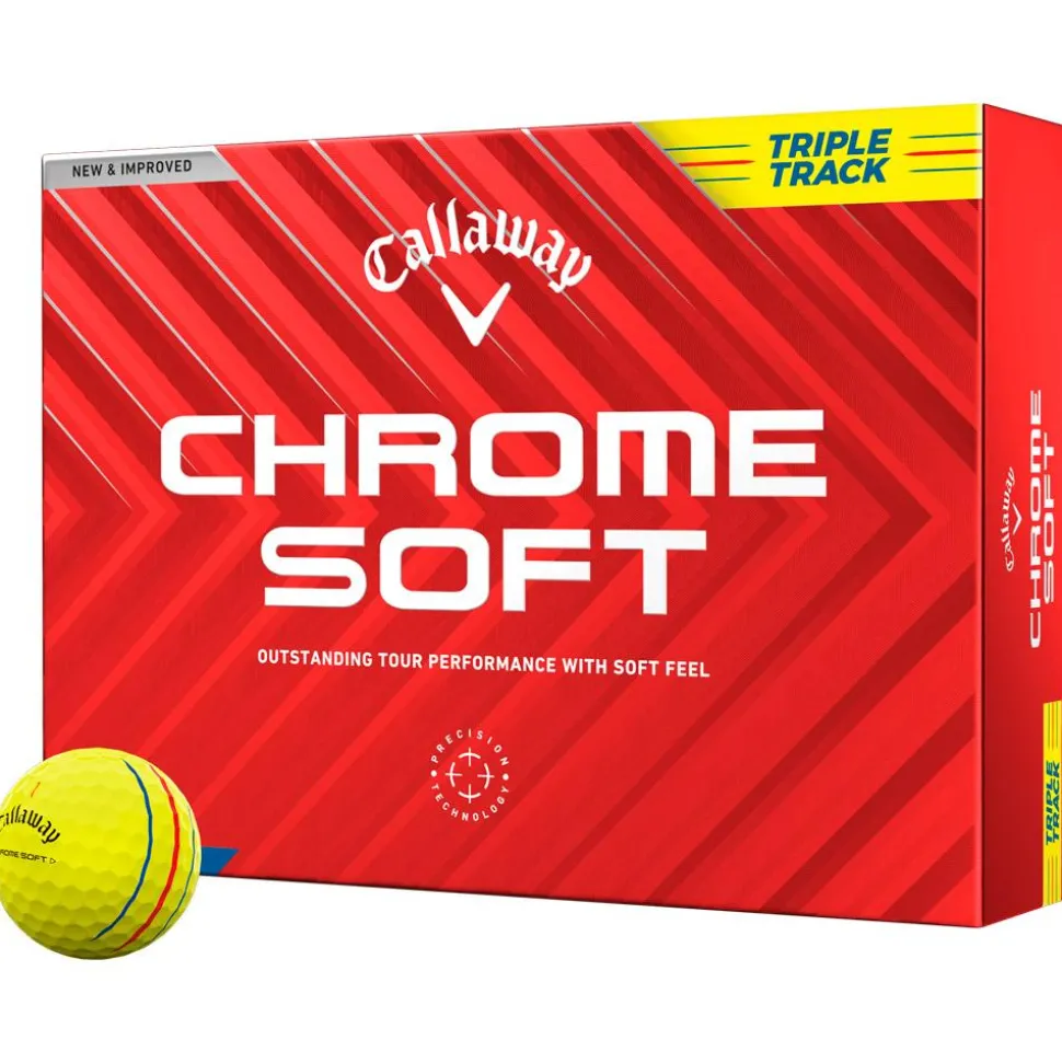 Balles neuves Callaway Golf Chrome Soft Triple Track Yellow