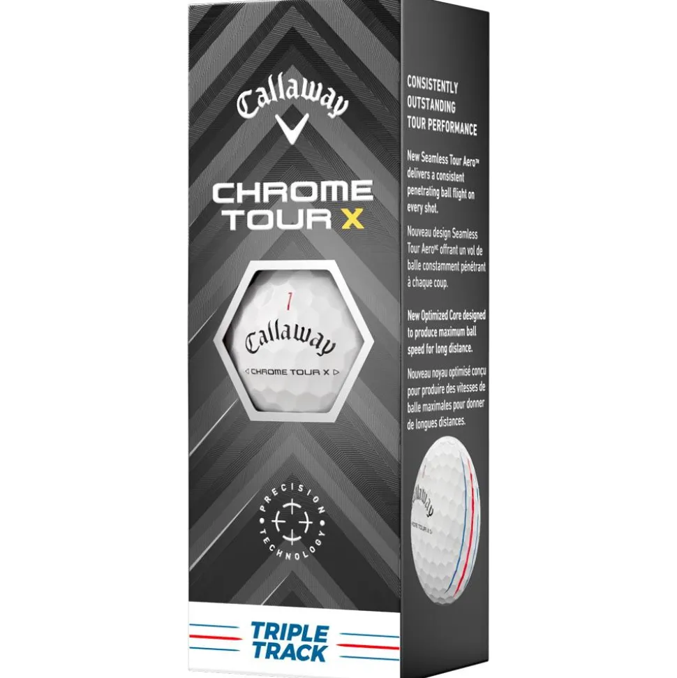 Balles neuves Callaway Golf Chrome Tour X Triple Track White