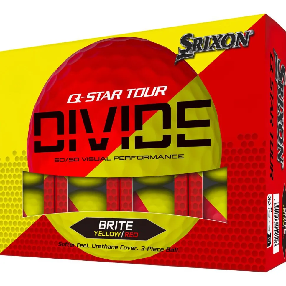Balles neuves Srixon Q-Star Tour Divide 2 Yellow Red