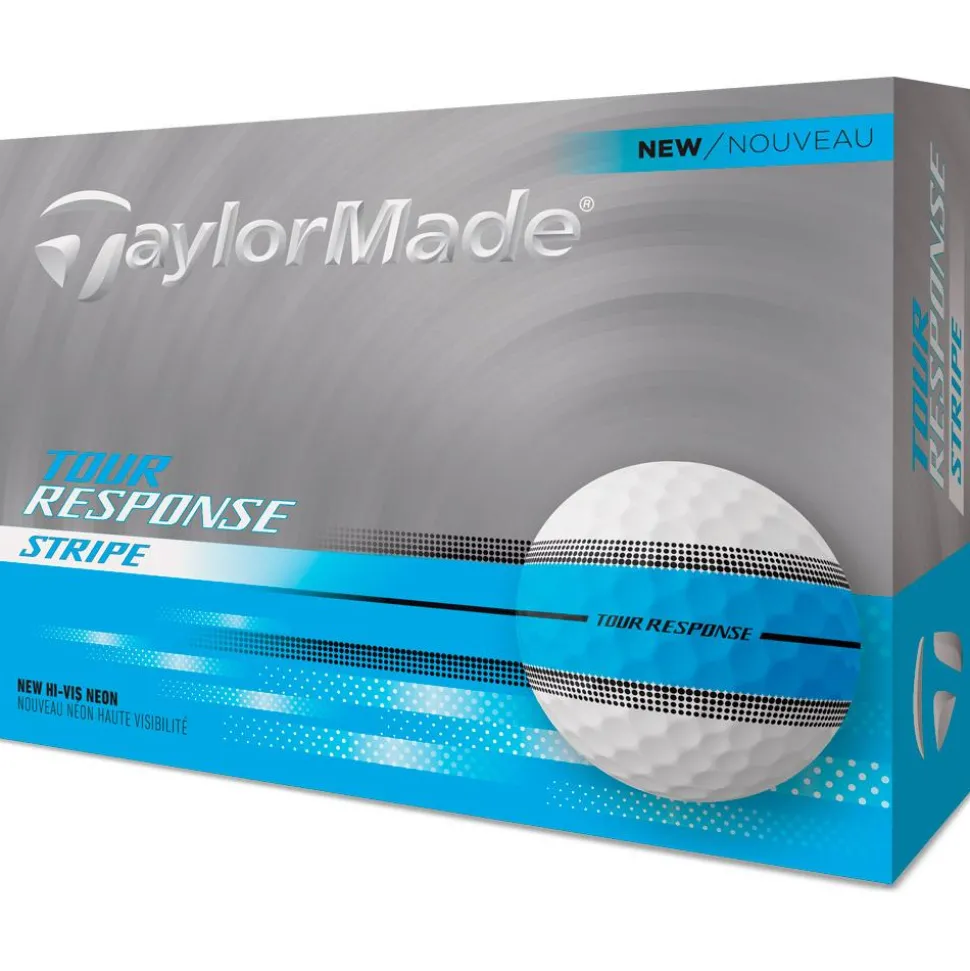 Balles neuves Taylormade Tour Response Stripe Neon Blue