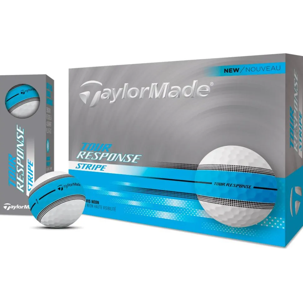 Balles neuves Taylormade Tour Response Stripe Neon Blue