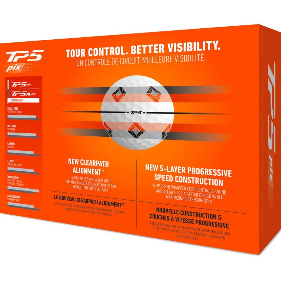 Balles neuves Taylormade TP5 Pix 3.0 White