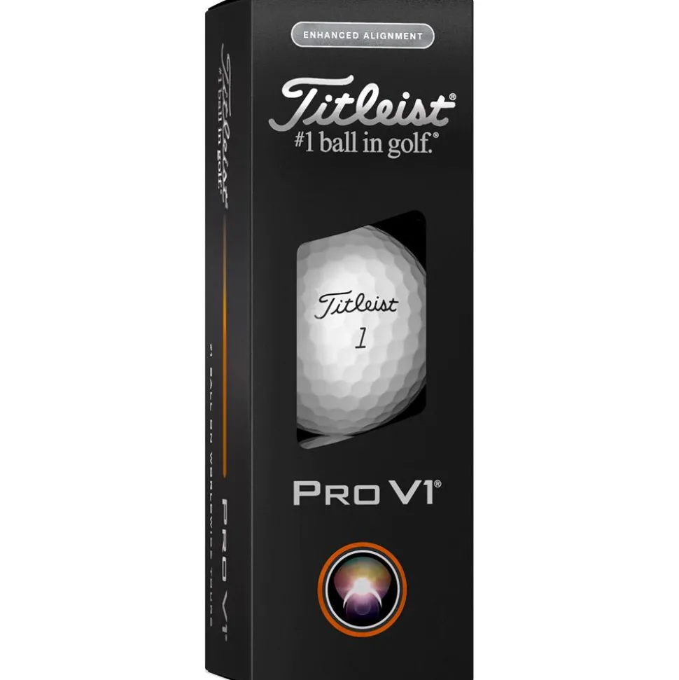 Balles neuves Titleist Pro V1 Elongated Alignement White