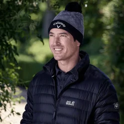 Bonnet Callaway Golf TA Pom Beanie Grey Black