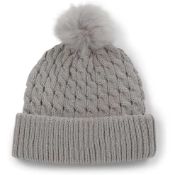 Bonnet Titleist Cable Knit Pom Pom Light Grey