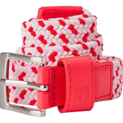 Ceinture Footjoy Women Braided Belt Red White Pink
