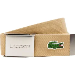 Ceinture Lacoste 40 Woven Strap Eclipse Nacre Amarena