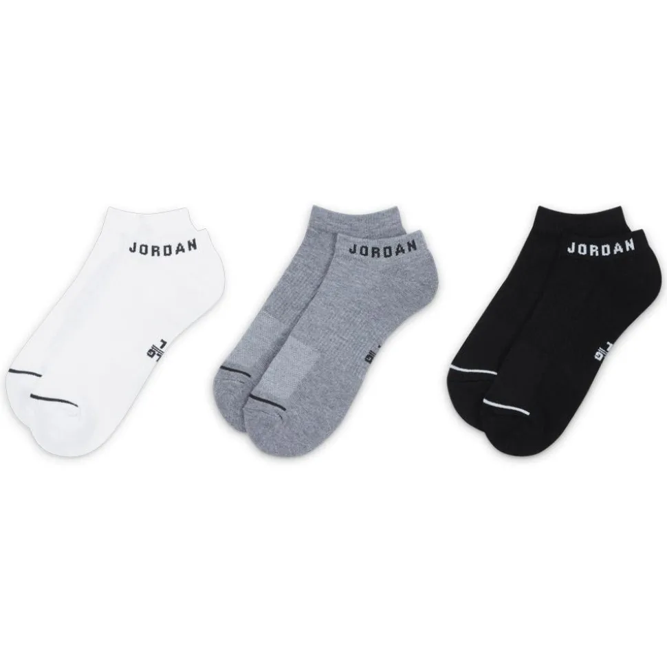Chaussettes Nike Jordan Socks No Show Everyday (3 pairs) White Black Grey