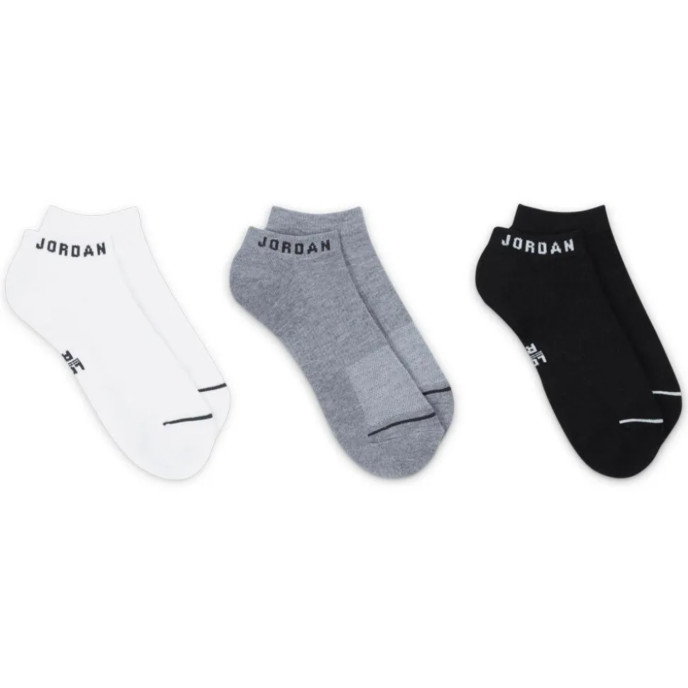 Chaussettes Nike Jordan Socks No Show Everyday (3 pairs) White Black Grey