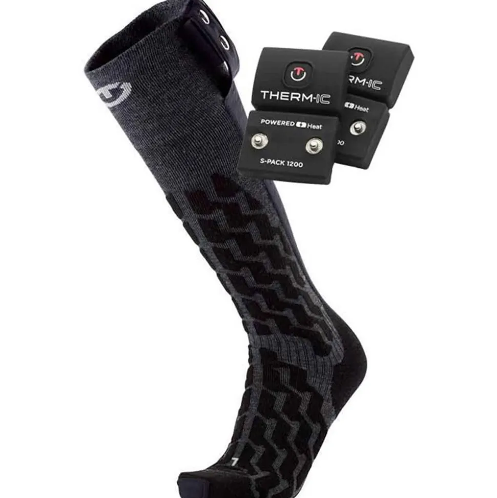 Chaussettes Therm-Ic Powersock Set Heat Fusion Uni + S-Pack 1200 Black Grey