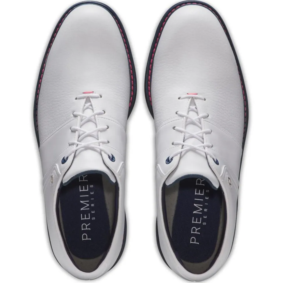 Chaussures avec crampons Footjoy Premiere Series The Packard White Navy Pink