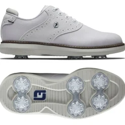Chaussures avec crampons Footjoy Junior Traditions White White Grey