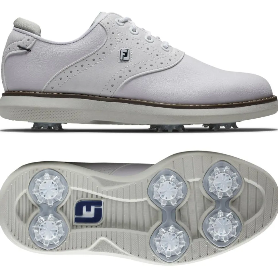 Chaussures avec crampons Footjoy Junior Traditions White White Grey