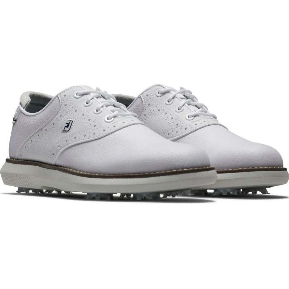 Chaussures avec crampons Footjoy Junior Traditions White White Grey
