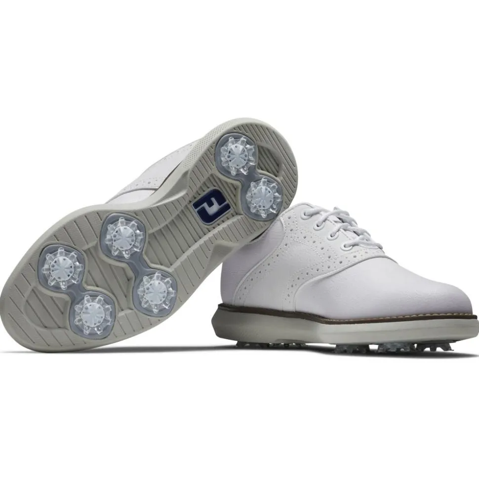 Chaussures avec crampons Footjoy Junior Traditions White White Grey