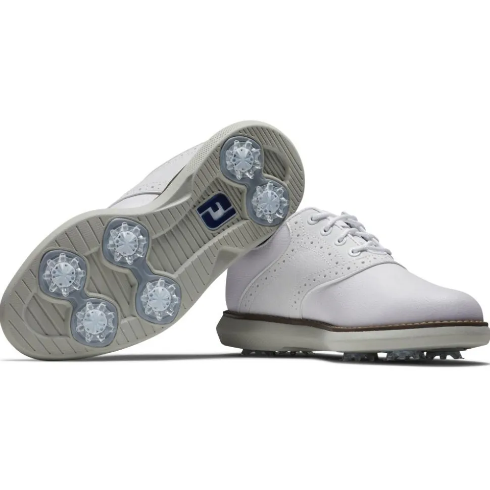 Chaussures avec crampons Footjoy Junior Traditions White White Grey