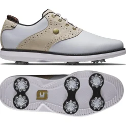 Chaussures avec crampons Footjoy Traditions Women White Tan Black