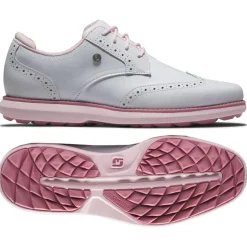 Chaussures sans crampons Footjoy Women's Traditions Spikeless White White Pink