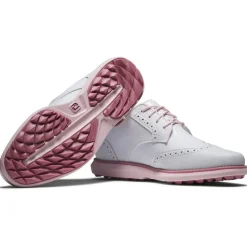 Chaussures sans crampons Footjoy Women's Traditions Spikeless White White Pink