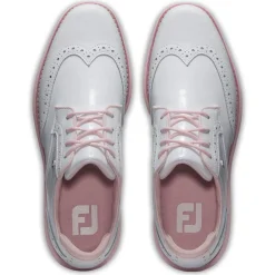 Chaussures sans crampons Footjoy Women's Traditions Spikeless White White Pink