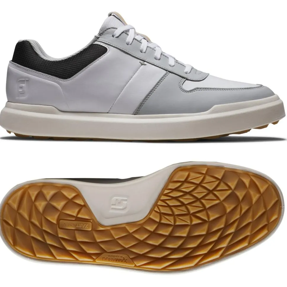 Chaussures sans crampons Footjoy Contour Casual White Grey Black