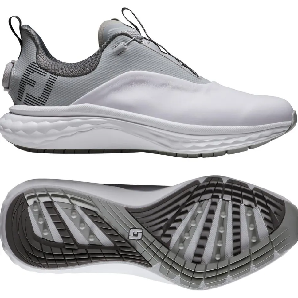Chaussures sans crampons Footjoy Quantum BOA White Grey Charcoal