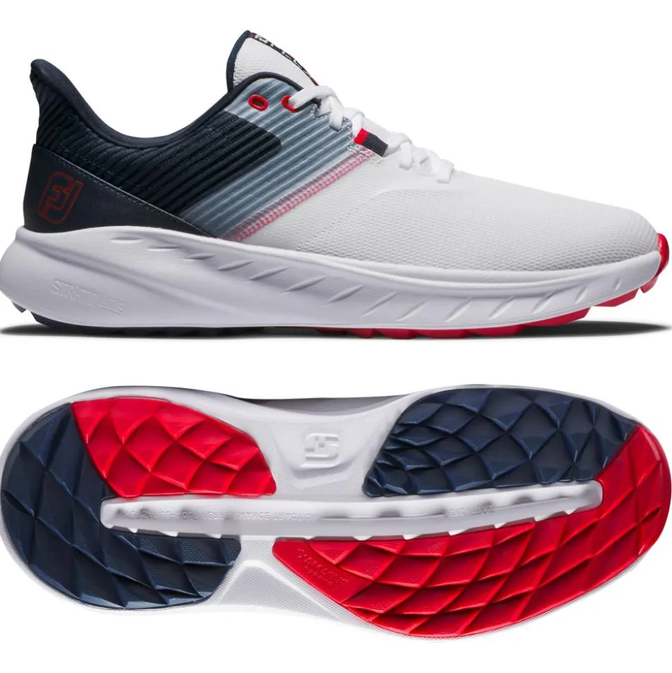 Chaussures sans crampons Footjoy Flex White Navy Red