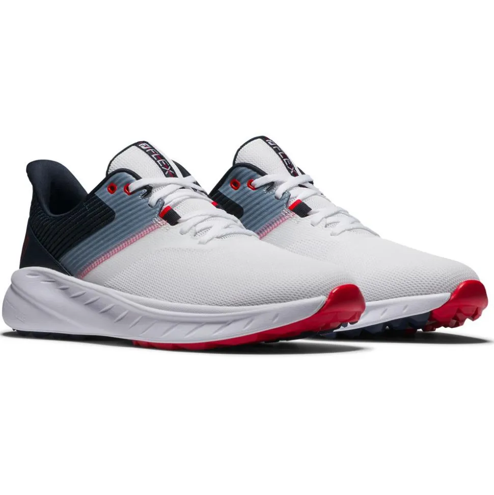 Chaussures sans crampons Footjoy Flex White Navy Red