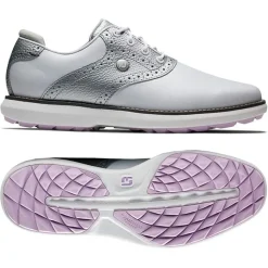 Chaussures sans crampons Footjoy Women's Traditions Spikeless White Silver