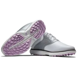 Chaussures sans crampons Footjoy Women's Traditions Spikeless White Silver