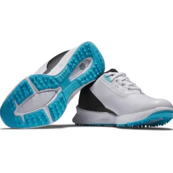 Chaussures sans crampons Footjoy Juniors Fuel White Black Blue