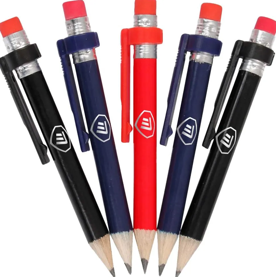 Feutre Masters Wood Pencils With Clip Eraser x5