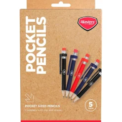 Feutre Masters Wood Pencils With Clip Eraser x5