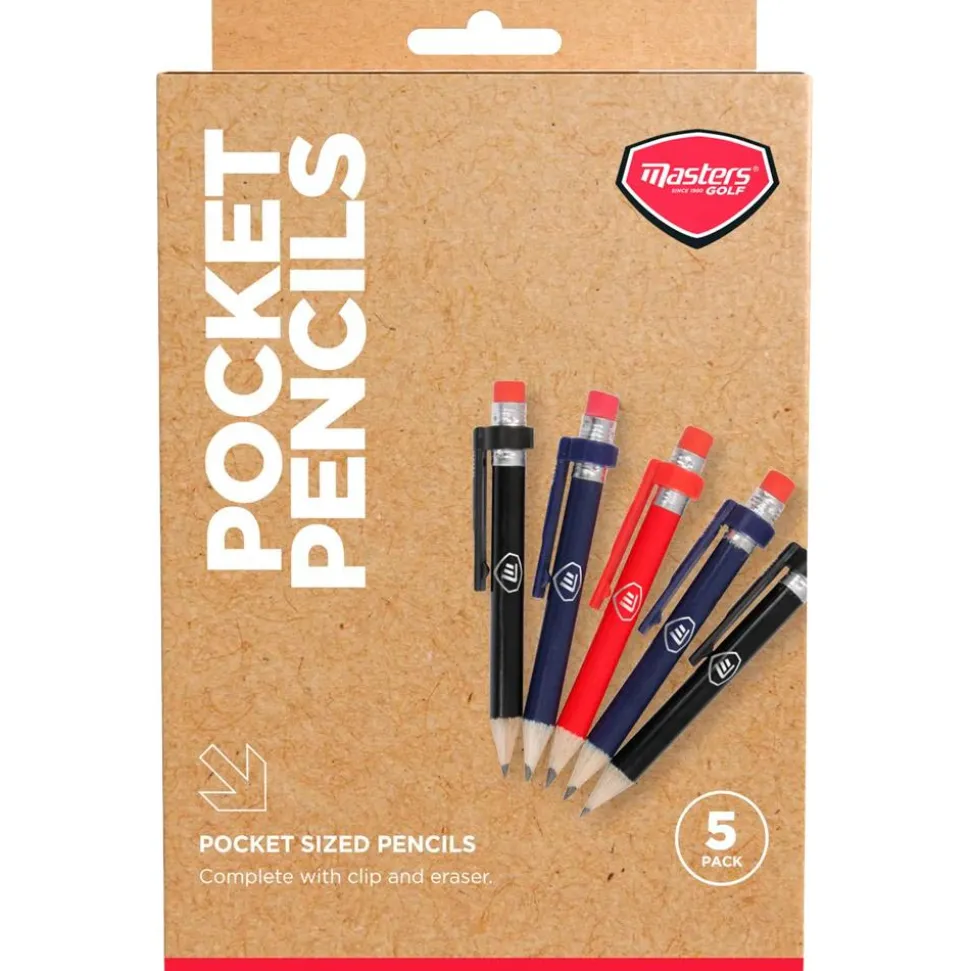 Feutre Masters Wood Pencils With Clip Eraser x5
