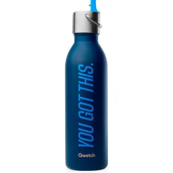 Gourde Qwetch Active 600 ml (Bouchon Sport) Level Up Bleu Nuit