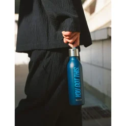 Gourde Qwetch Active 600 ml (Bouchon Sport) Level Up Bleu Nuit