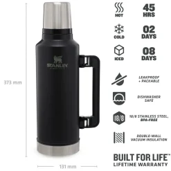 Gourde Stanley The Legendary Classic Bottle 1.9L Matte Black Pebble