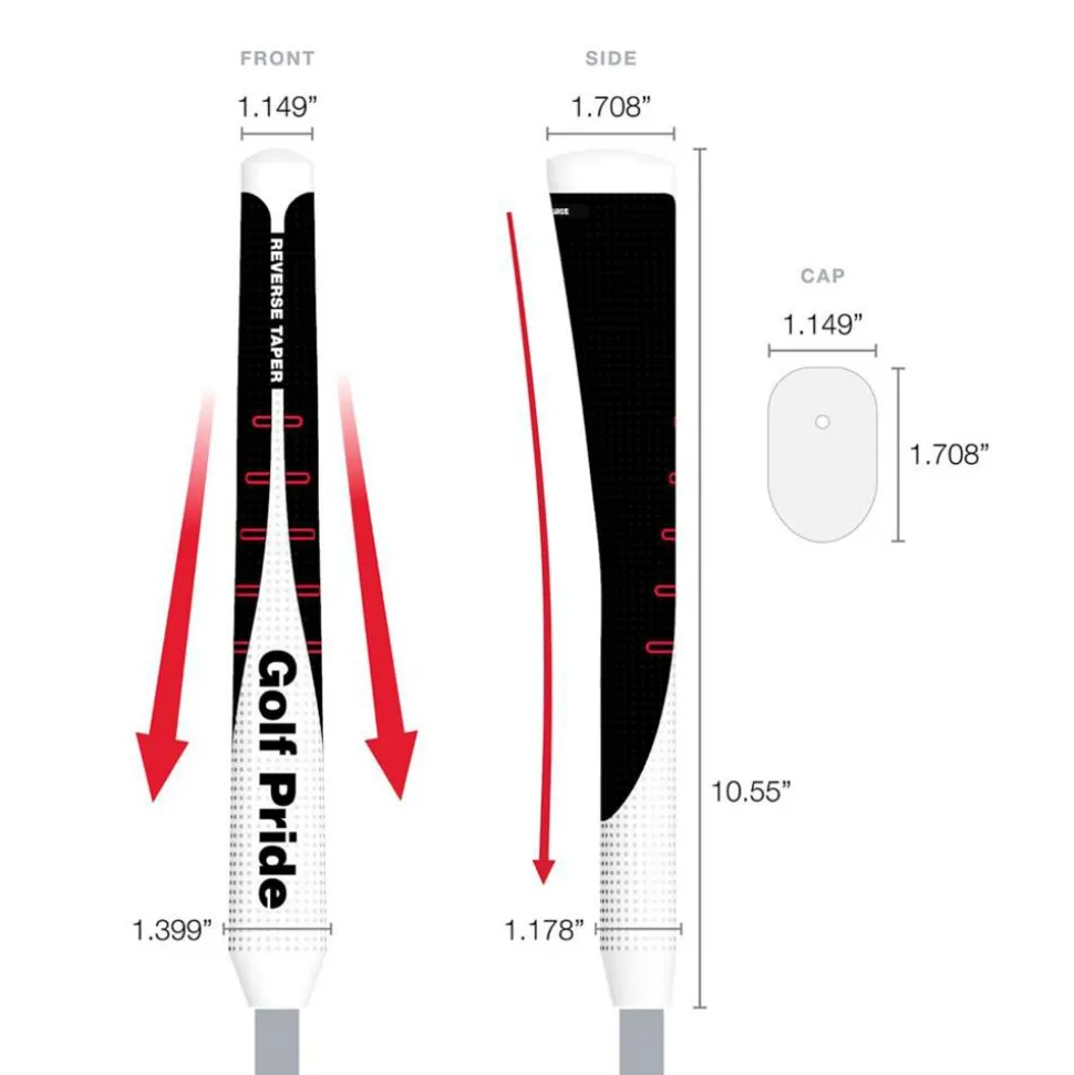 Grip Putter Golf Pride Reverse Taper Pistol