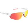 Lunettes de soleil AZR Fast Mat Blanc Irisé Rouge Photochromic