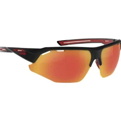 Lunettes de soleil AZR Galibier Noire Mate Rouge Irise Rouge Photochromique