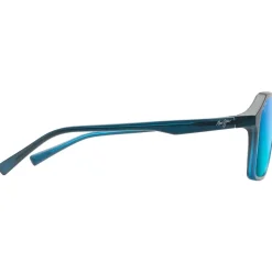 Lunettes de soleil Maui Jim Wedges Fondu Noir Mat Bleu Blue Hawaii Mineral Superthin