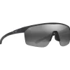 Lunettes de soleil Maui Jim Pāluna Asian Fit Matte Black Neutral Grey MauiBrilliant