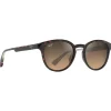 Lunettes de soleil Maui Jim Hiehie Havane Foncé Brillant Jaune Transparent Hcl Bronze Minéral Superthin