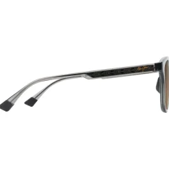 Lunettes de soleil Maui Jim Ku'ikahi Asian Fit Gris Foncé Transparent Brillant Bronze Hcl Minéral Superthin